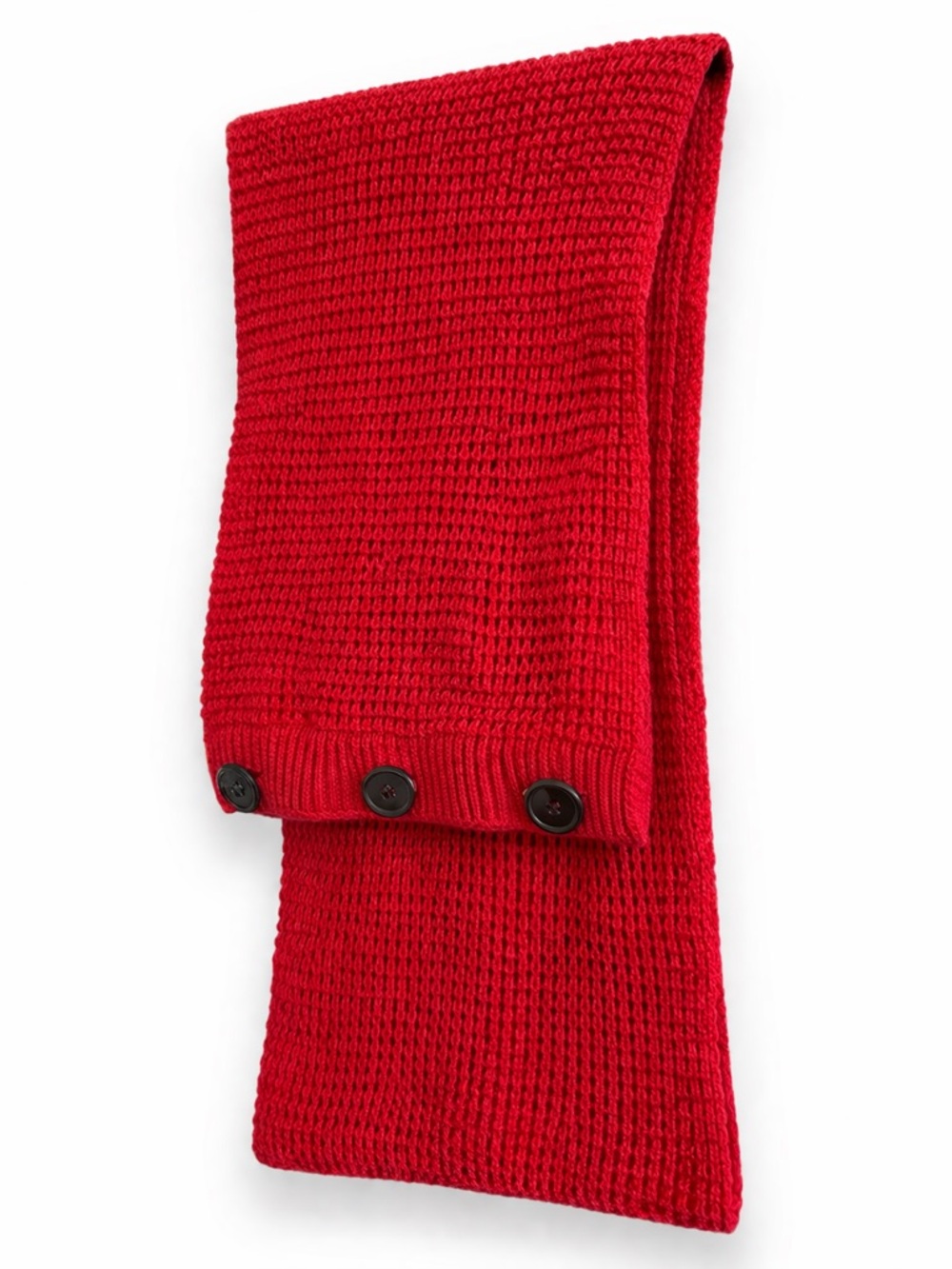 Eddie Bauer Red Knit Infinity Scarf Button Loop Cozy Winter One Size